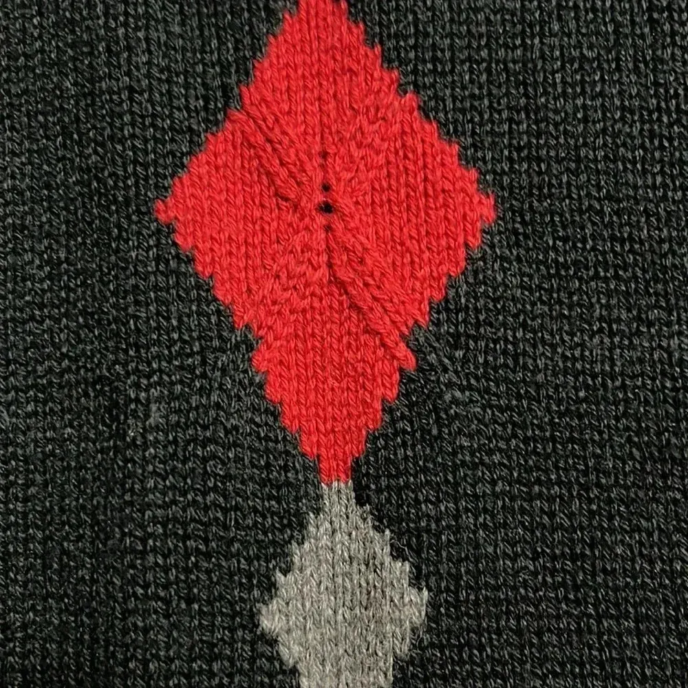 100% cotton Liz Claiborne sweater LizGolf knit pattern sweater detail neck hem - Image 8