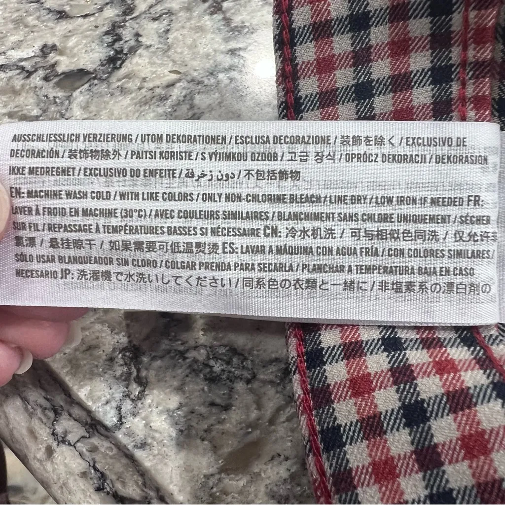 Hollister Plaid Faux Wrap Ultra High-Rise Mini Skirt S, Red/Navy Plaid - Image 9