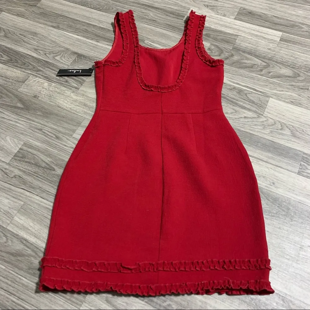 Lulus Red Ruffle Tank Dress; small women’s - Image 12