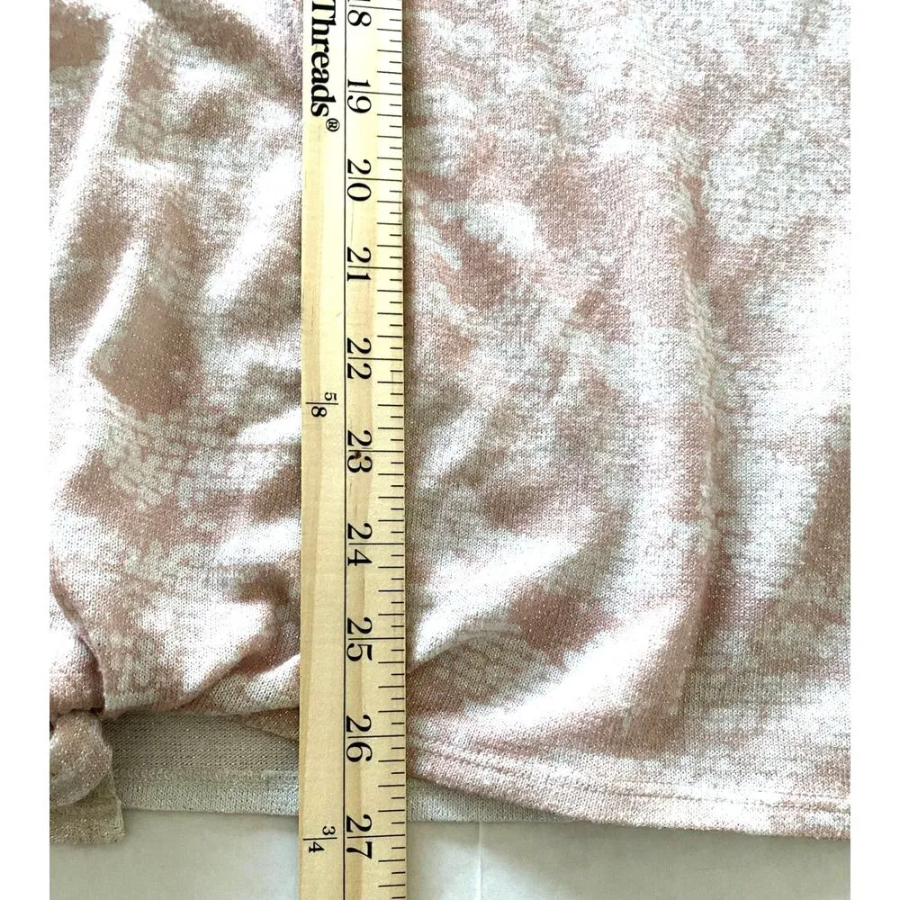 Chicos Tierra Tie Front 3/4 Sleeve Top in Blush Pink Sweater Sz 3 (16-18) XL - Image 6