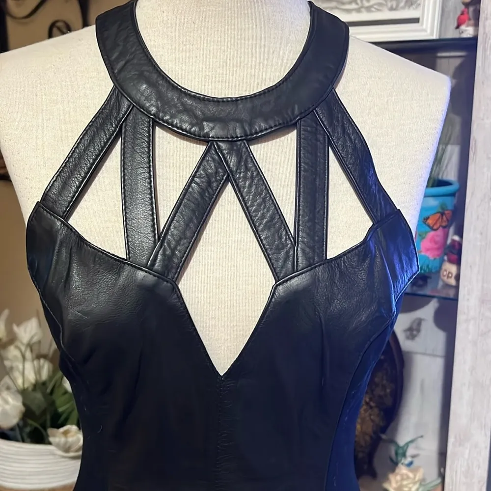 Wilson’s leather dress women’s size medium. Biker, sexy, dark romantic 80’s - Image 3