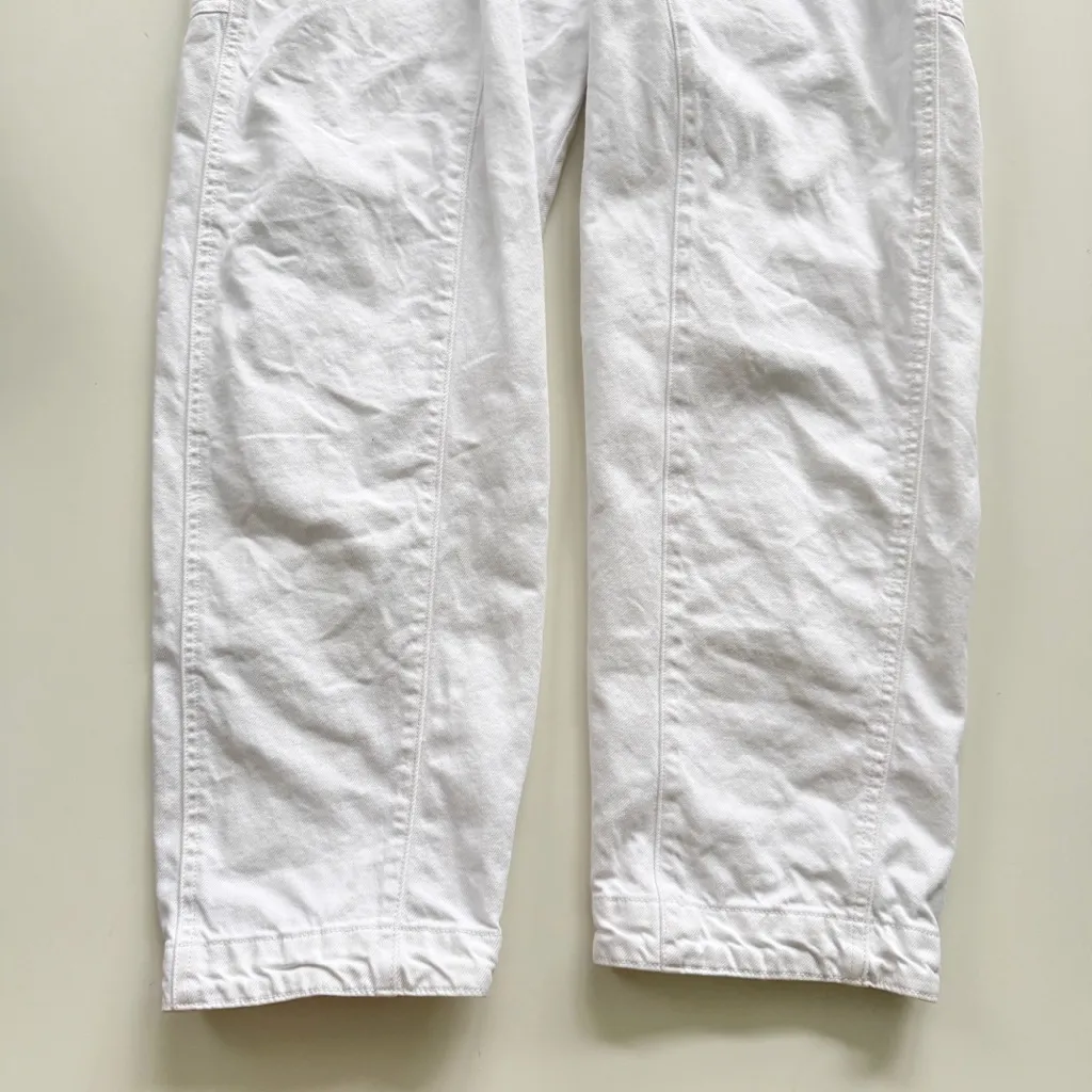 Free People High Roller White Denim Jumpsuit size Small - Image 10