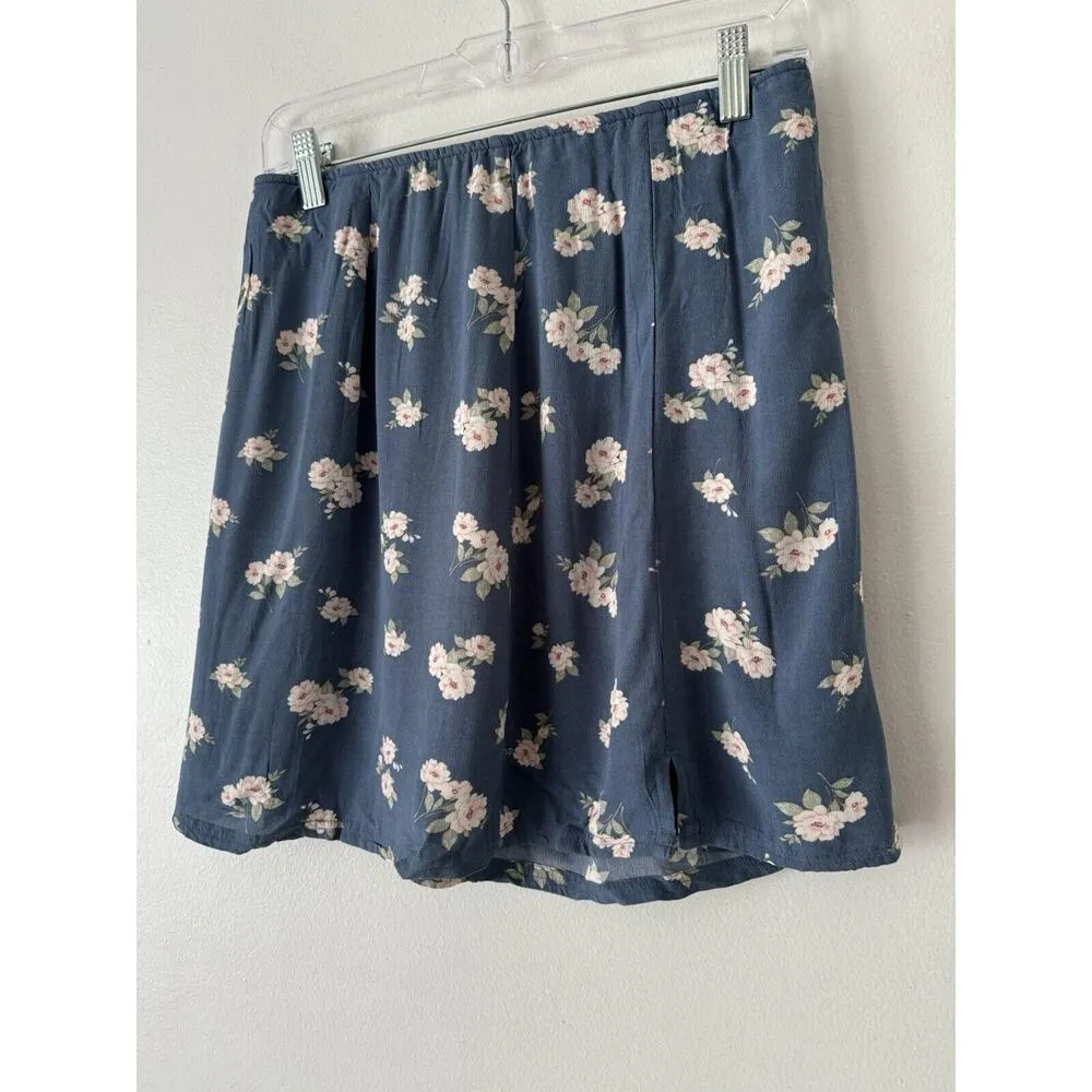NWT American Eagle Blue Floral 90s Style Cottagecore Mini Skirt Size Small - Image 3