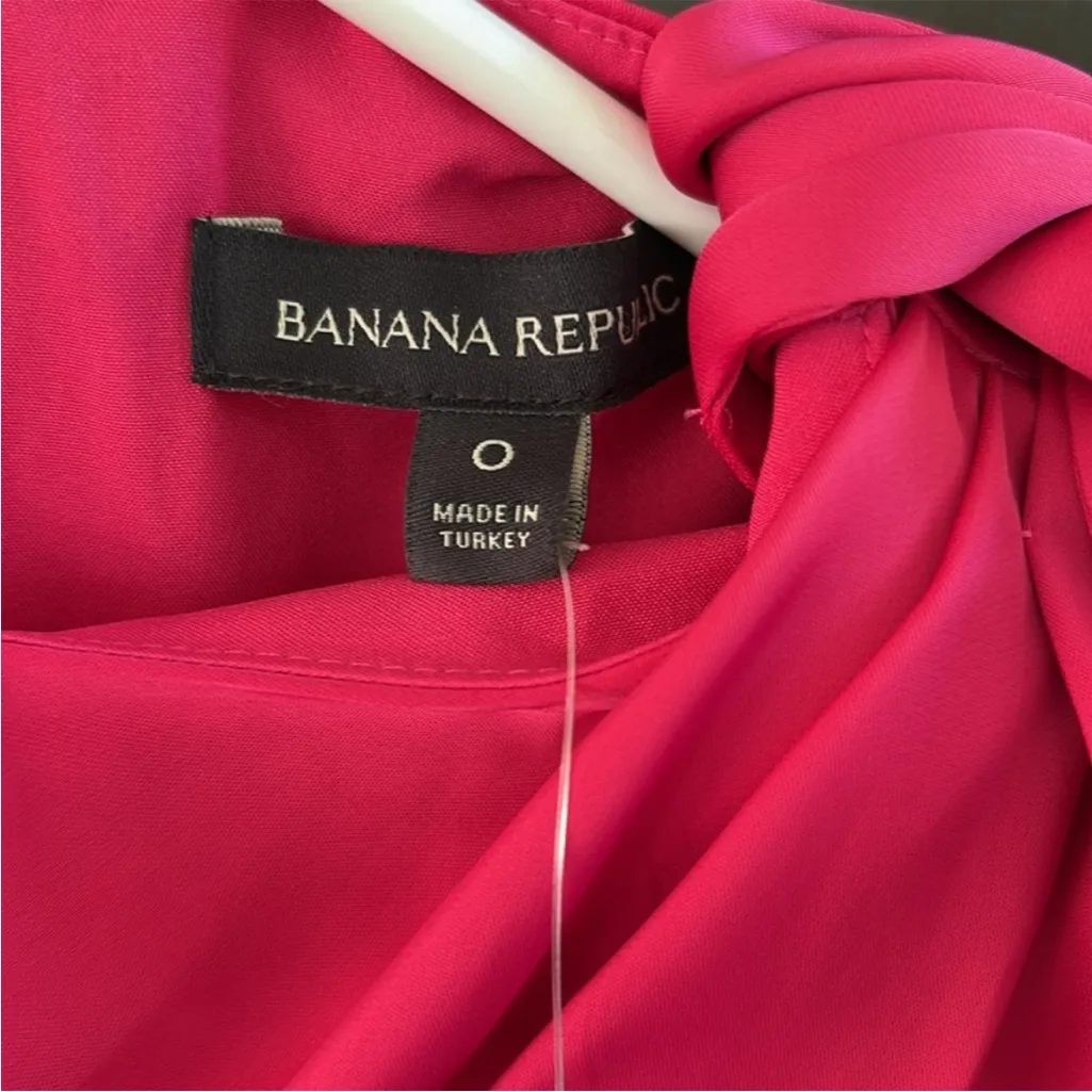 NWT Banana Republic Tie Neck Sleeveless
Sheath Midi Dress Fuchsia size 0 - Image 4