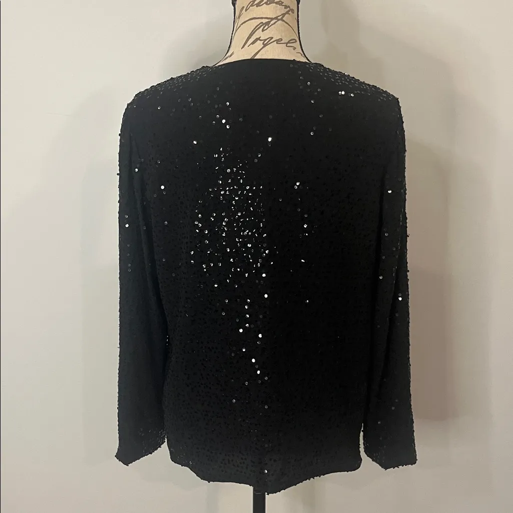 Dana Buchman silk dressy jacket with mini sequins 8 - Image 3