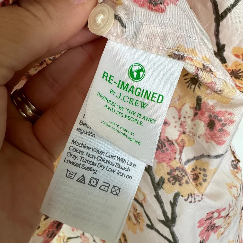 J.Crew Classic-fit ruffleneck shirt in cherry blossoms #BB244 - Image 4