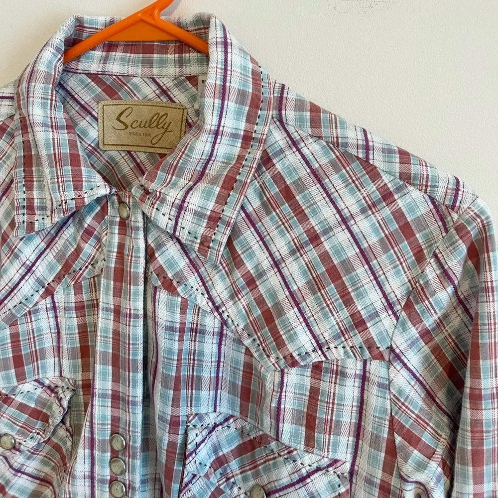 Scully Women’s Plaid Rodeo Button Down Shirt - Image 3