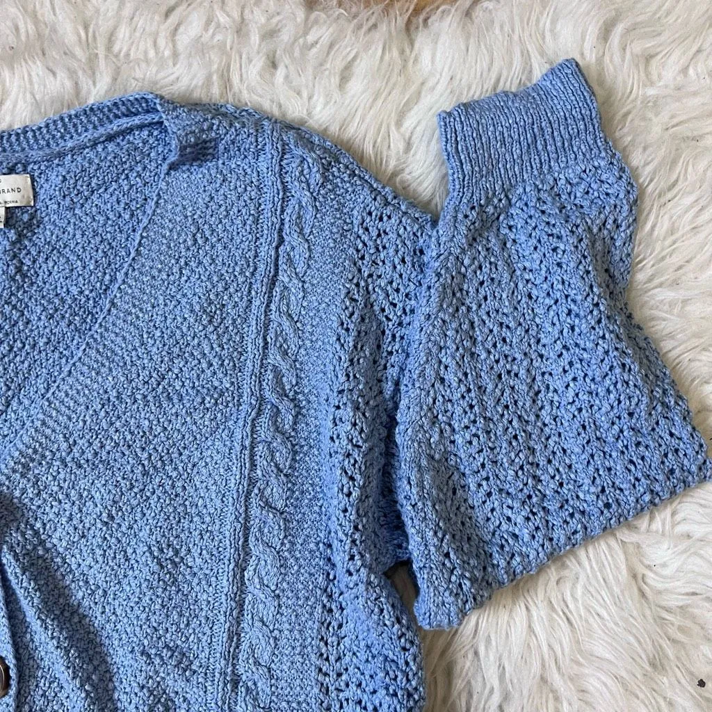 Lucky Brand blue knot style fall and winter cardigan sweater M - Image 5