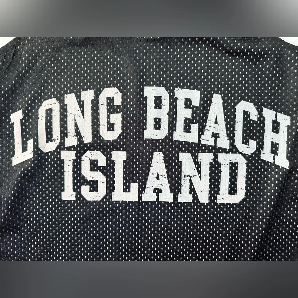 Popular Sports Long Beach Island Sleeveless Jersey in Black/White - Size Small - Image 8