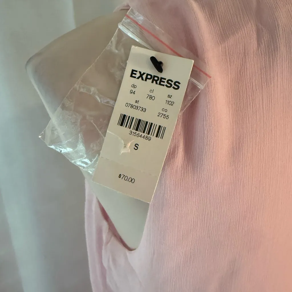 Express Pastel Pink Tiered Ruffle Cocktail Dress Sleeveless Women’s Small - Image 4