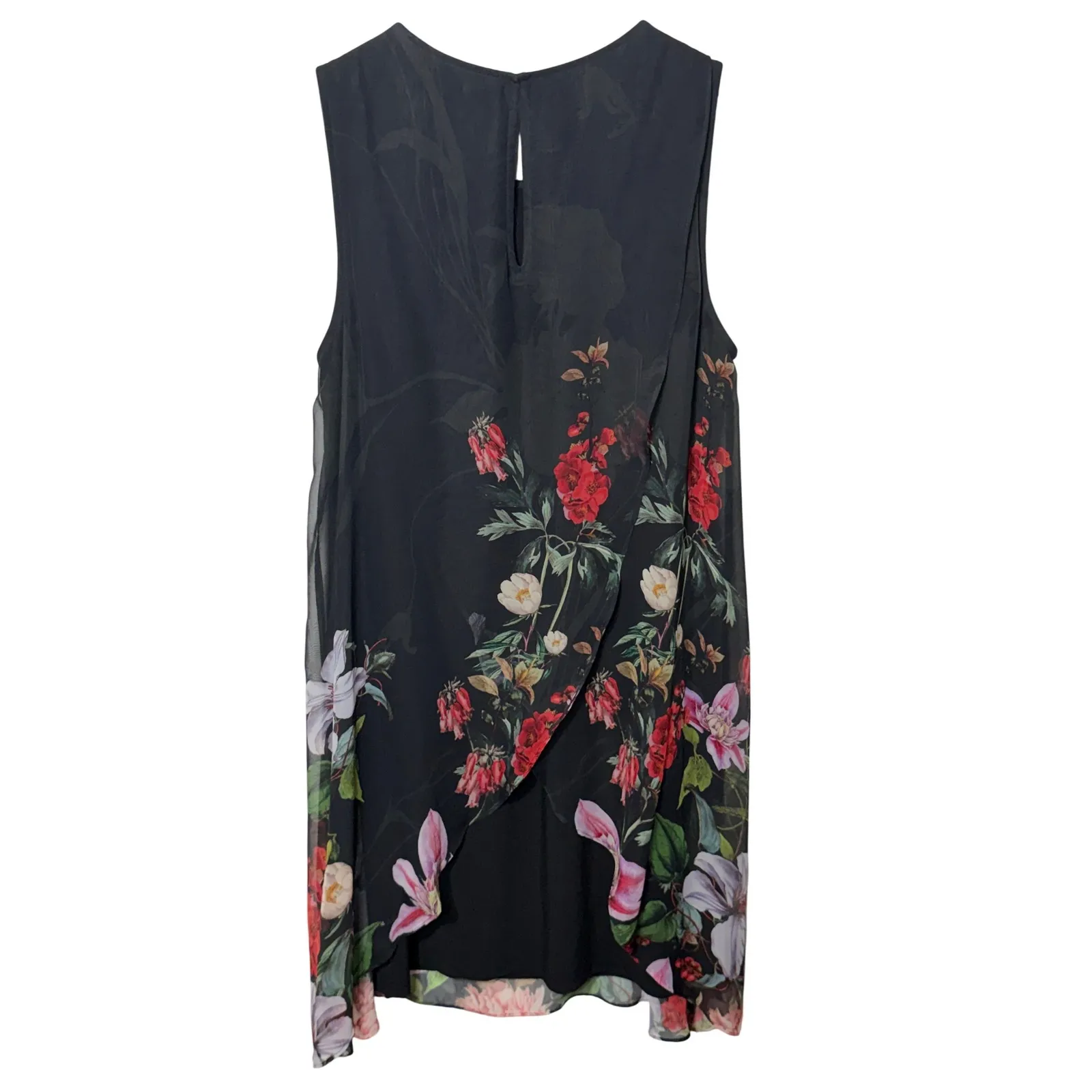 Adrianna Papell NWT Romantic Floral Chiffon Party Cocktail Trapeze Dress Size 14 - Image 7