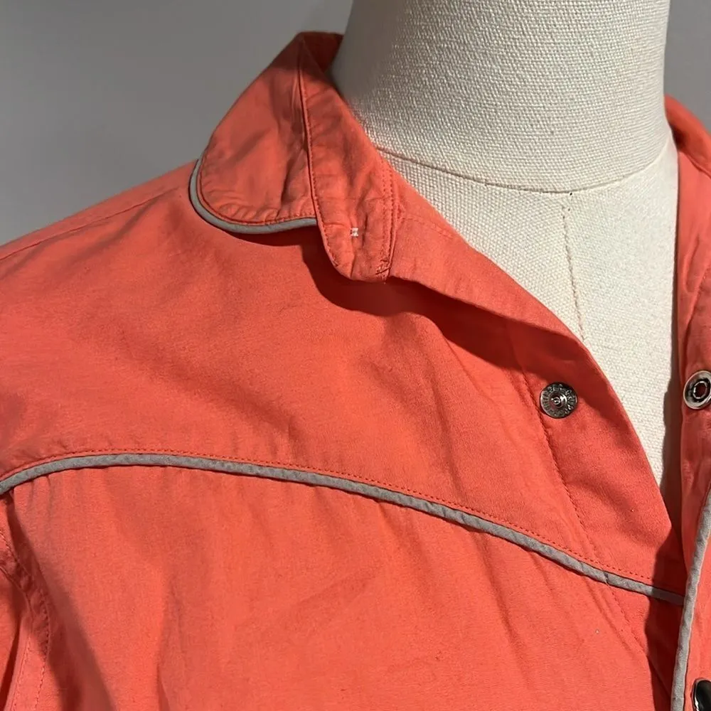 RARE vintage Ralph Lauren western wear bright peach pearl snap western top 12/M - Image 4