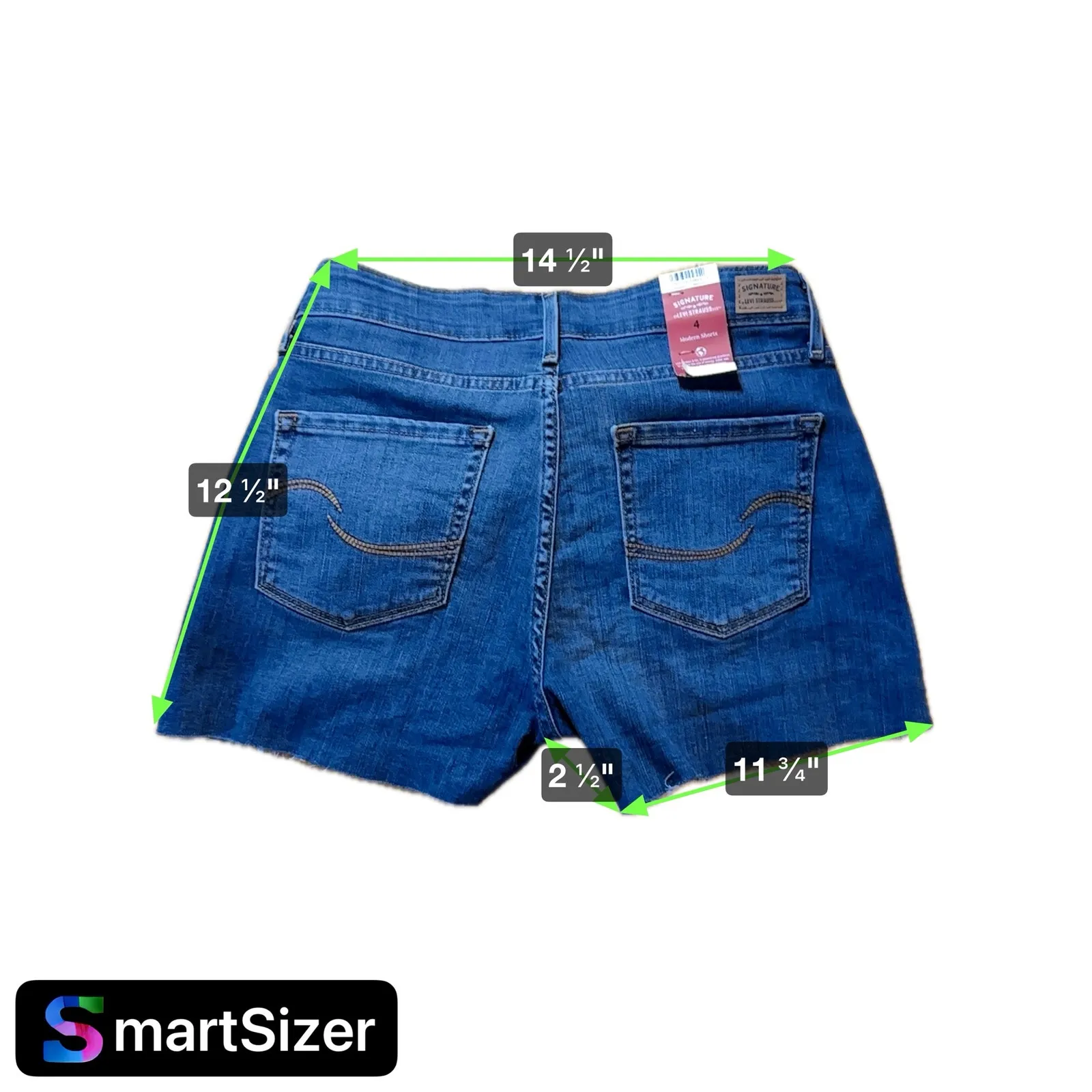 Levi's Signature Women's Modern Chino Shorts Dark Blue Denim Size‎ 4 Casual - Image 5