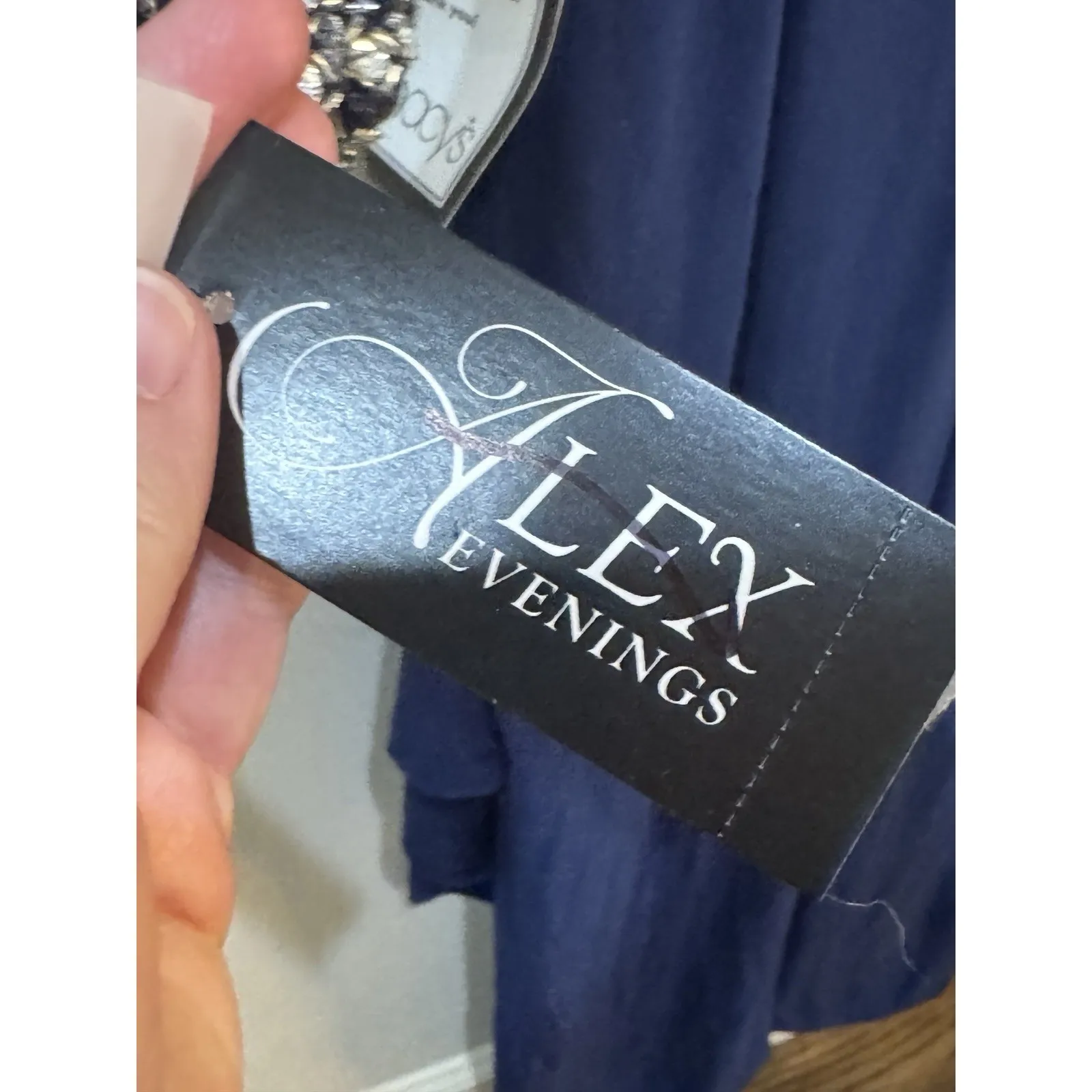 Alex Evening Matte Jersey Dress with Keyhole Cutout Neckline Embellished Sleeves - Image 8