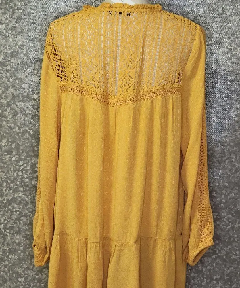 mustard lace tunic size large - Image 3