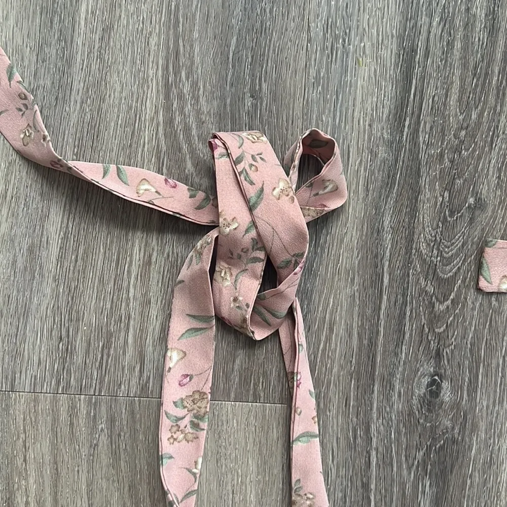 Women’s Floral Midi Dress Large Summer Casual Ruffle Hem Pink - Image 8