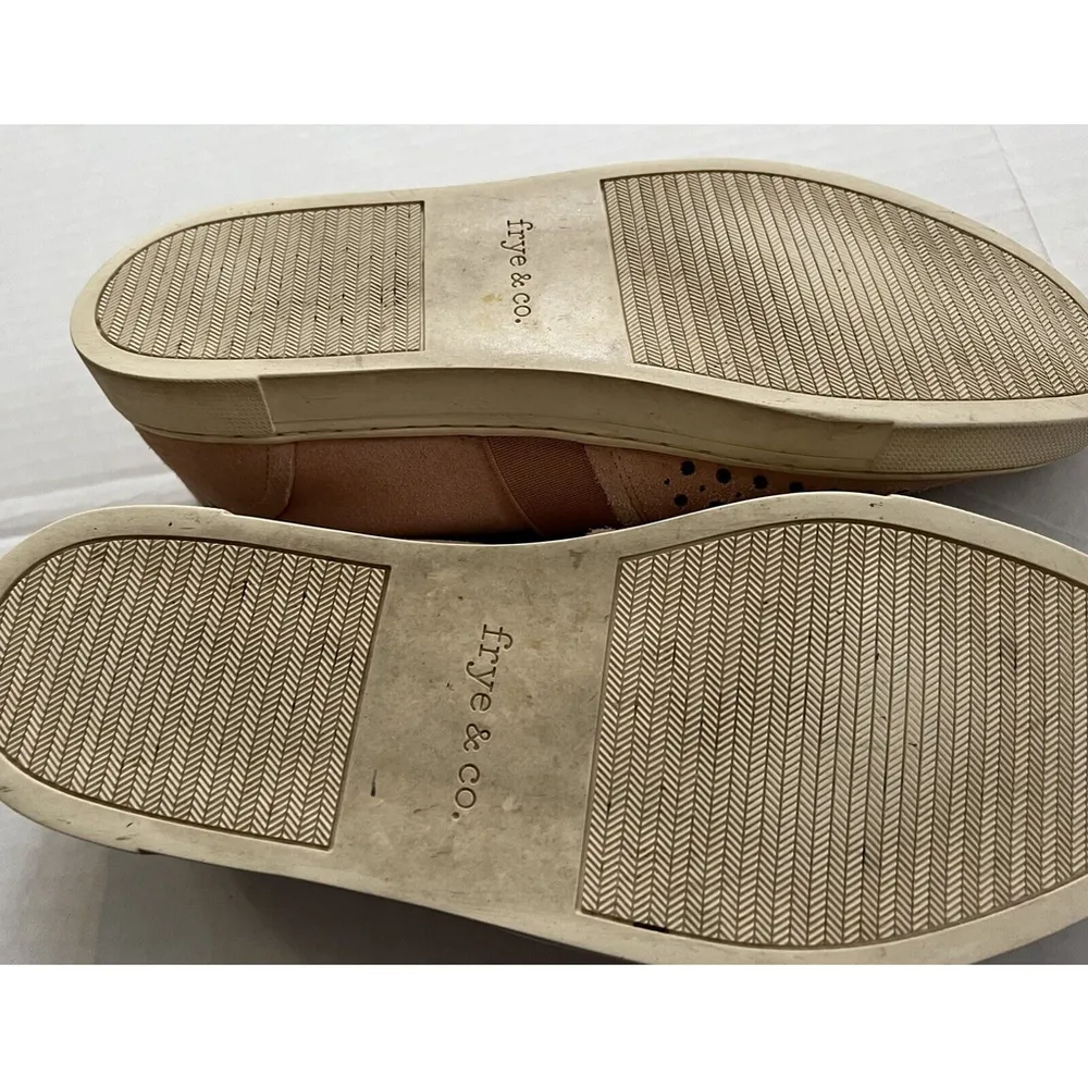 Frye & Co Peggy Perf Shoes 8.5 M Pink Suede Eyelet Slip-On Loafers - Image 6