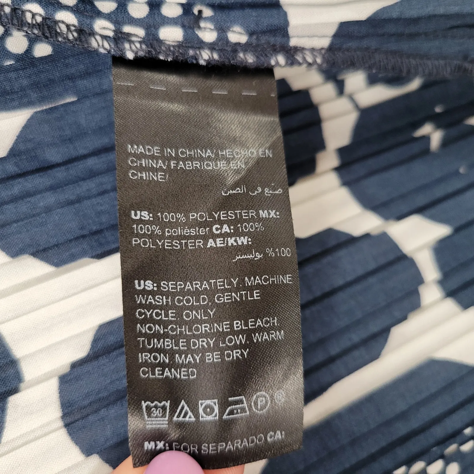 Chicos Travelers Pleated Kimono Womens Med Navy Blue White Long Line Jacket - Image 10