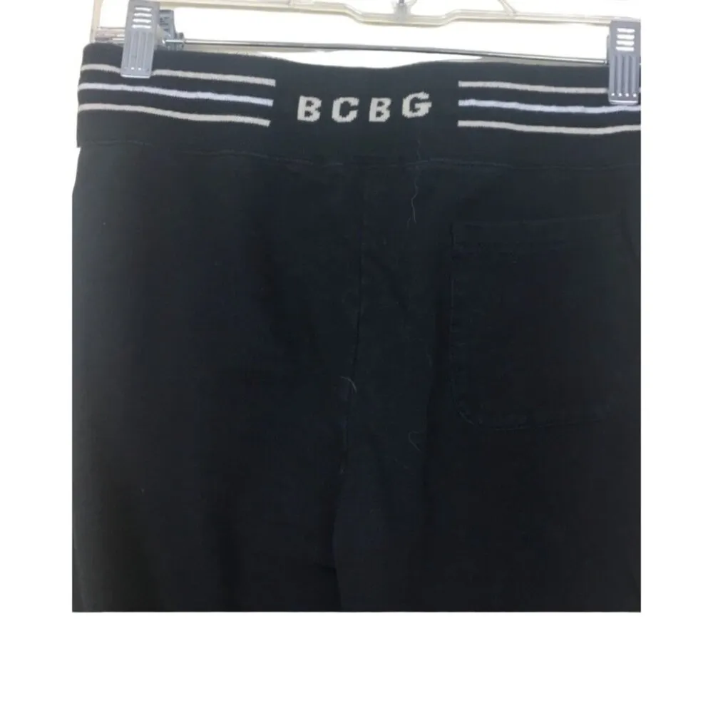 BCBG Size Lg Black Cream Striped Jogger Set Jacket & Pants Lounge Tracksuit - Image 9