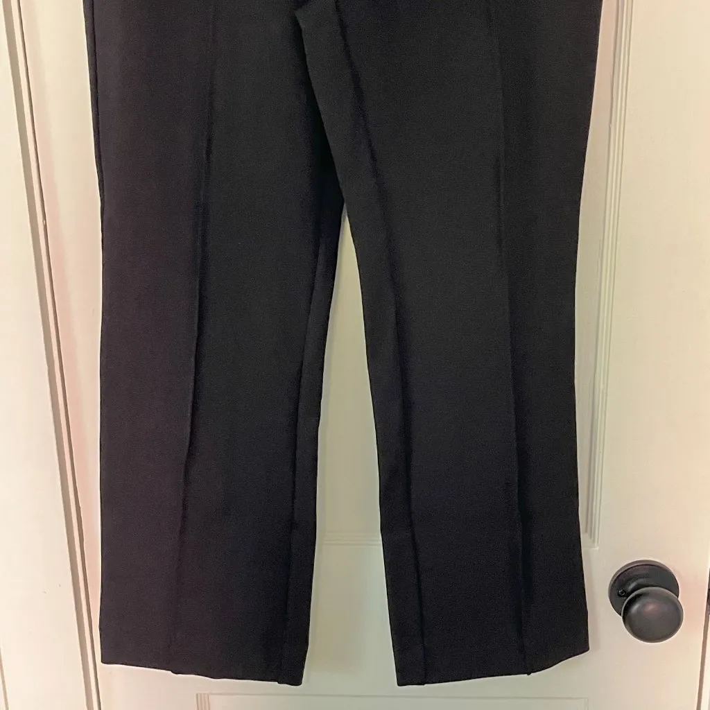 Maeve Anthropologie front seam black cropped straight pull on pants size small - Image 6