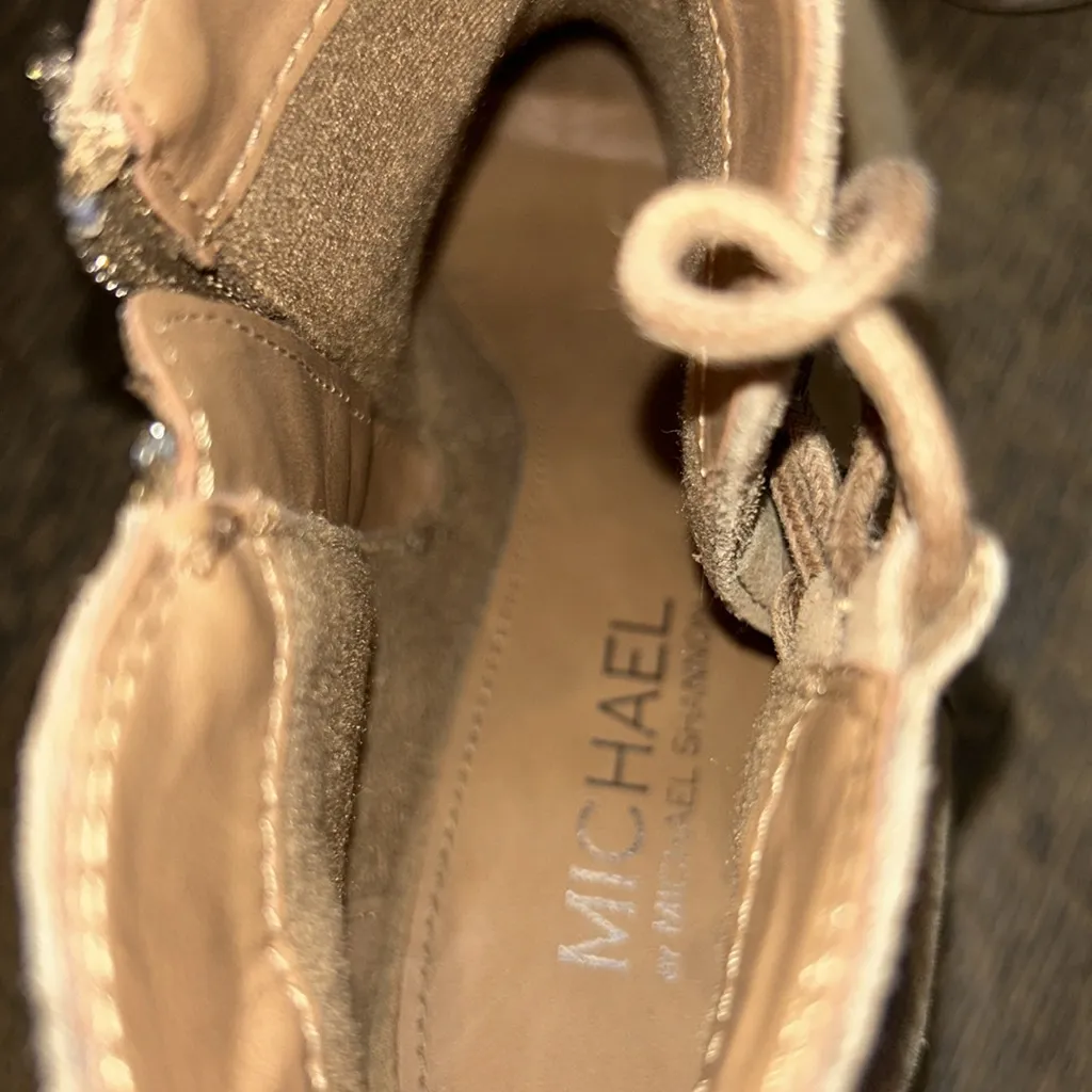 MICHAEL BY MICHAEL SHANNON "BROOK"‎ WOMENS SIZE 8.5 PEEP TOE ANKLE BOOTIES Brown - Image 6