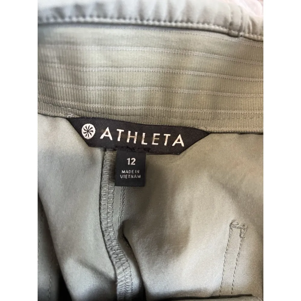 Athleta Pants Womens 12 Olive Green Ankle‎ Length Stretch Light - Image 3