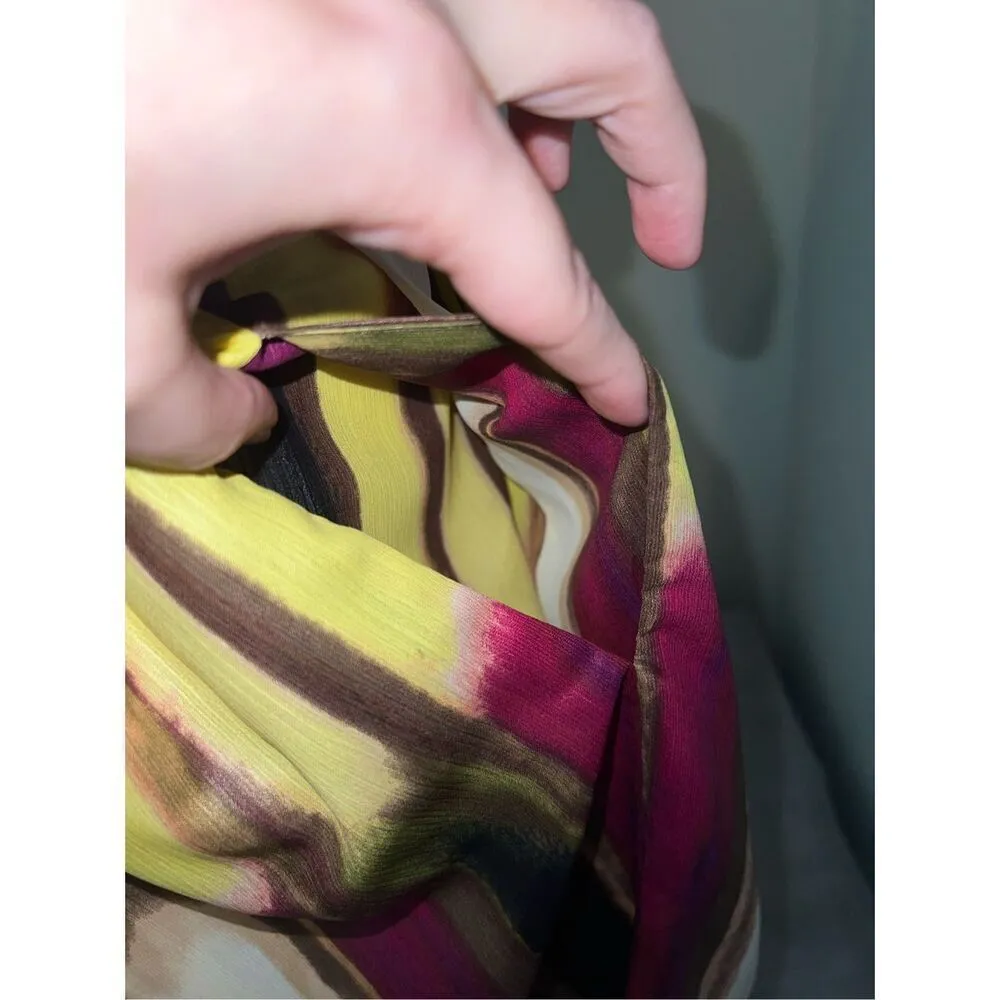 Women’s Boho Water Color Purple Midi Skirt MEDIUM - Image 4