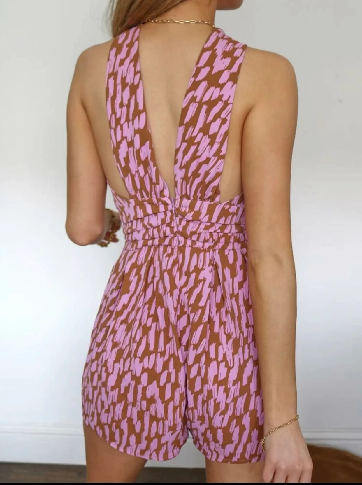 Twist Front Romper Pink - Image 2