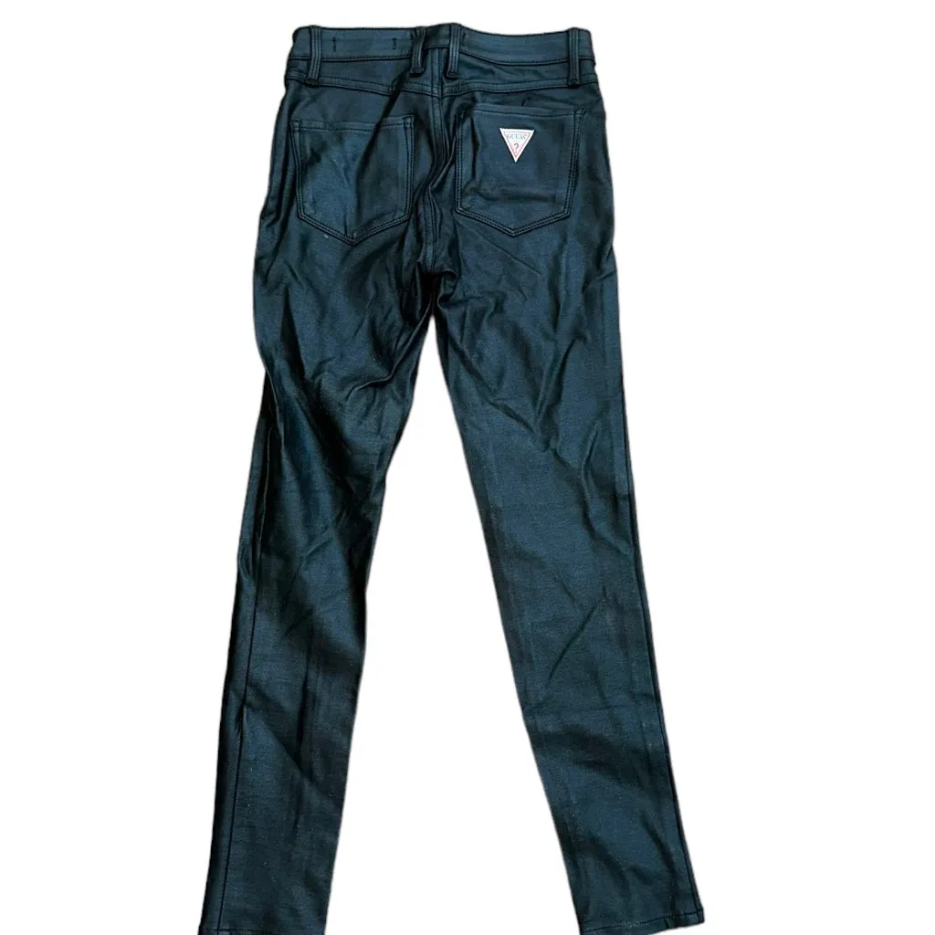 Vintage Women's Guess‎ 1981 Power Skinny Faux Leather Pants Size 24 - Image 2