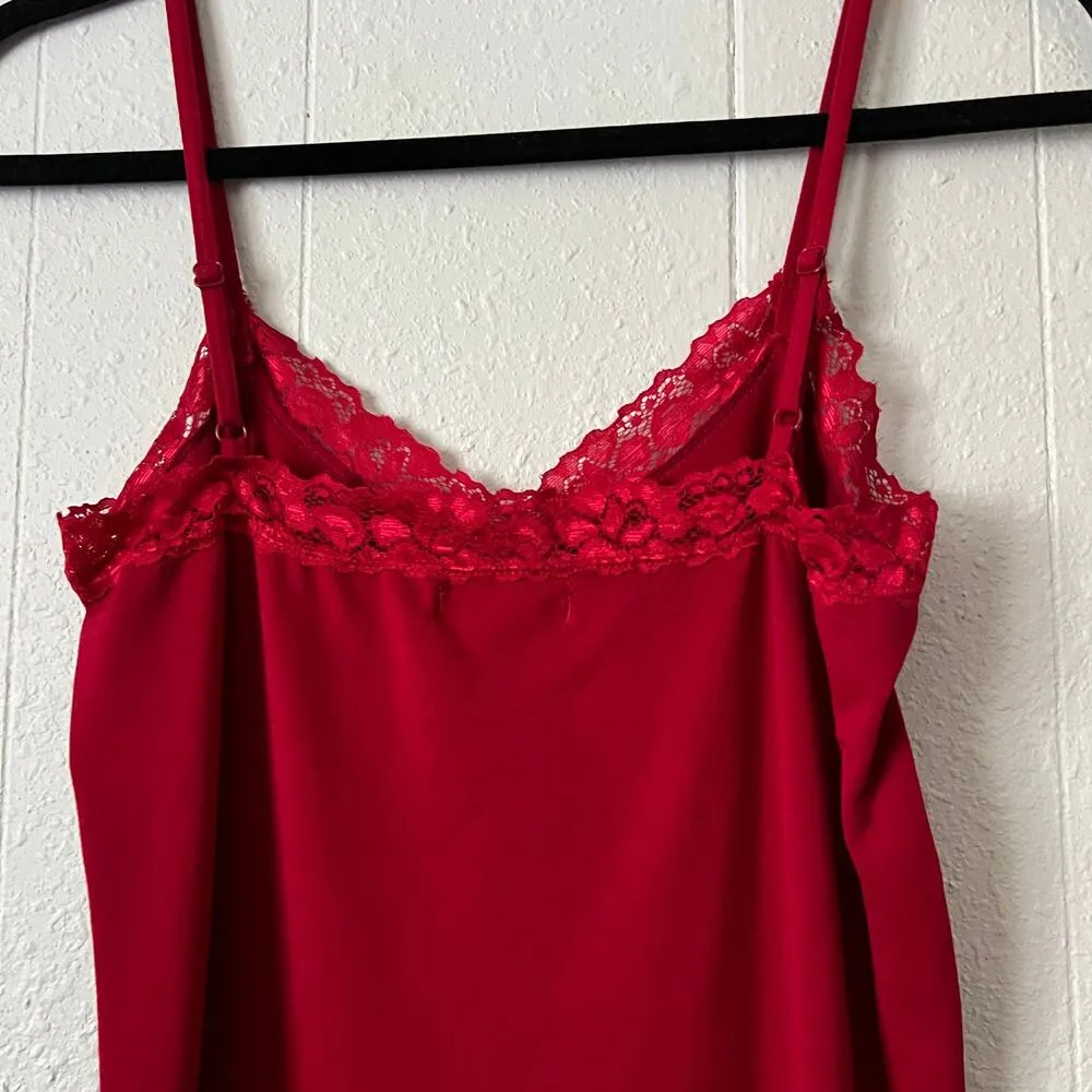 Vintage Choice Tank Top Womens Small Y2K Lace Romantic Coquette Festival Beachy Red - Image 6