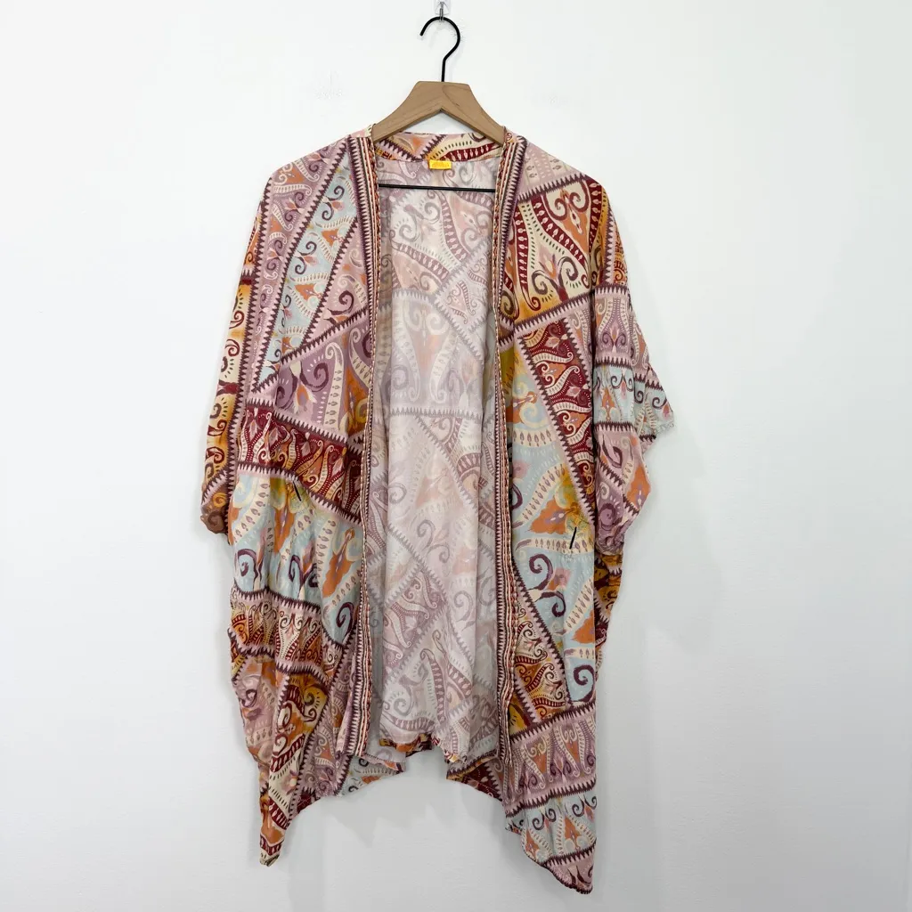 Agua Bendita Cora Leva Tunic Beach Coverup Multicolor One Size ** missing tie - Image 2