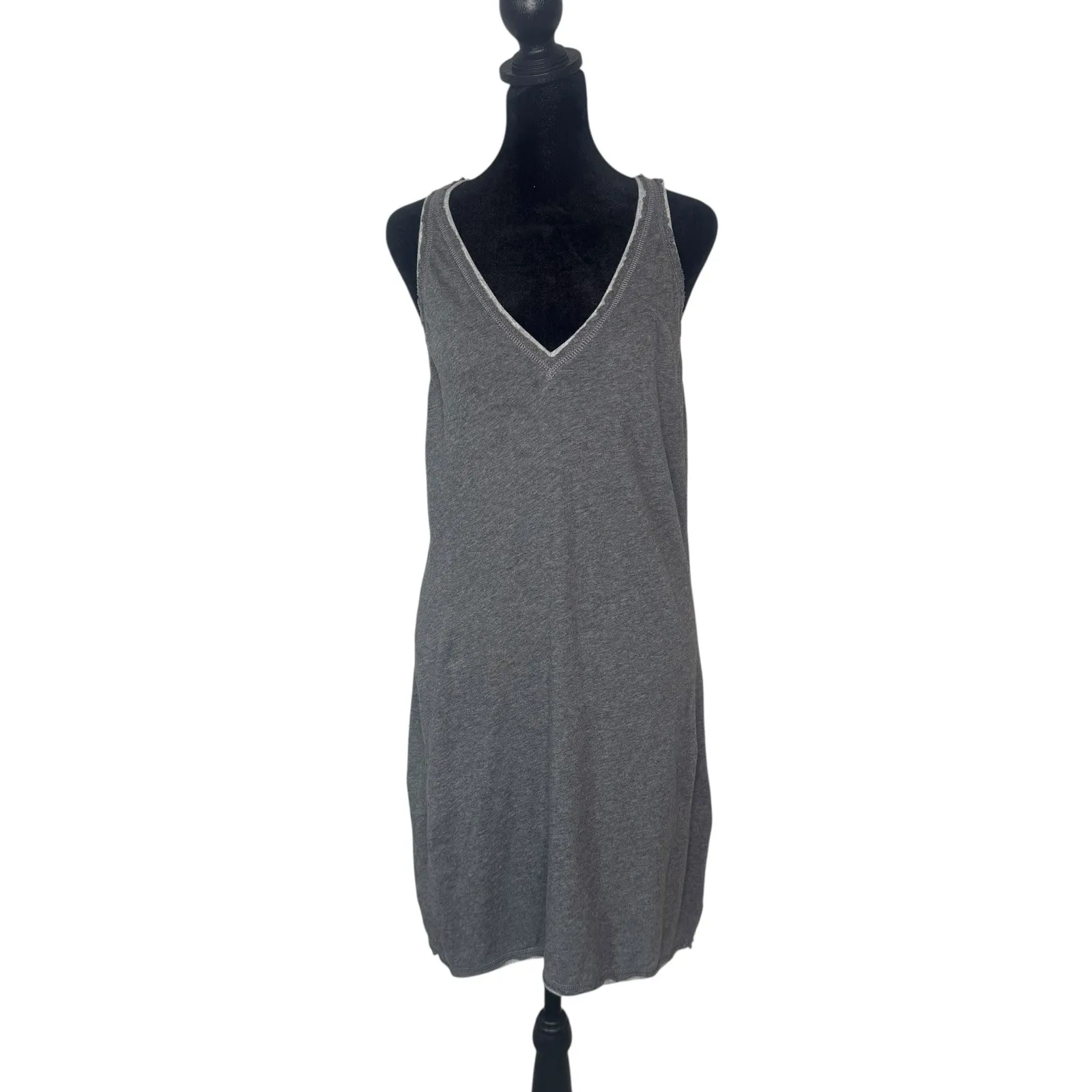 Hard Tail Forever Minimalist Tank Dress Gray Racerback V Neck Size S BOHO - Image 6