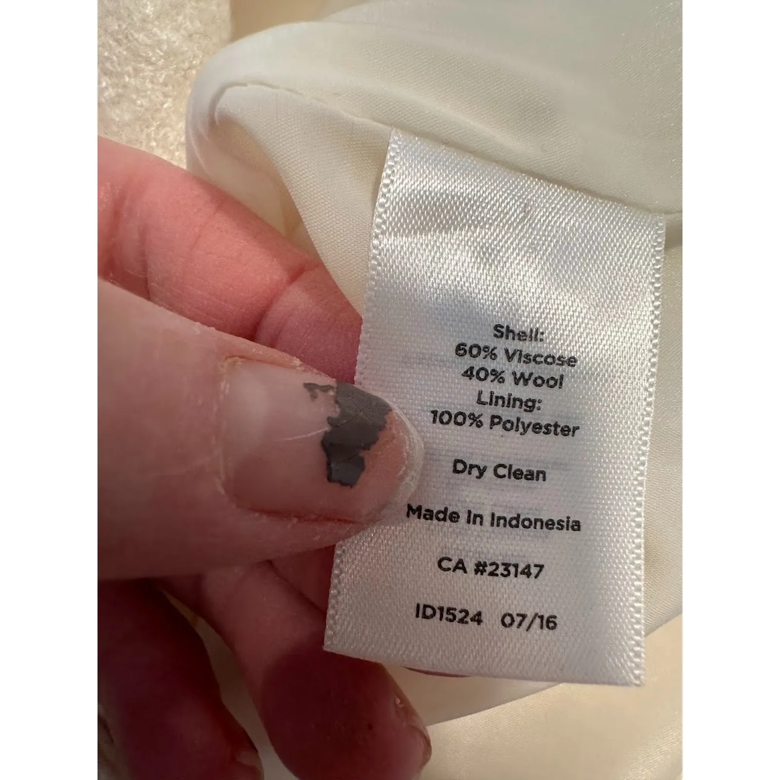 Talbots Cream Boiled Wool Blend Sweater Jacket Cardigan Blazer Size 20 Neutral - Image 7