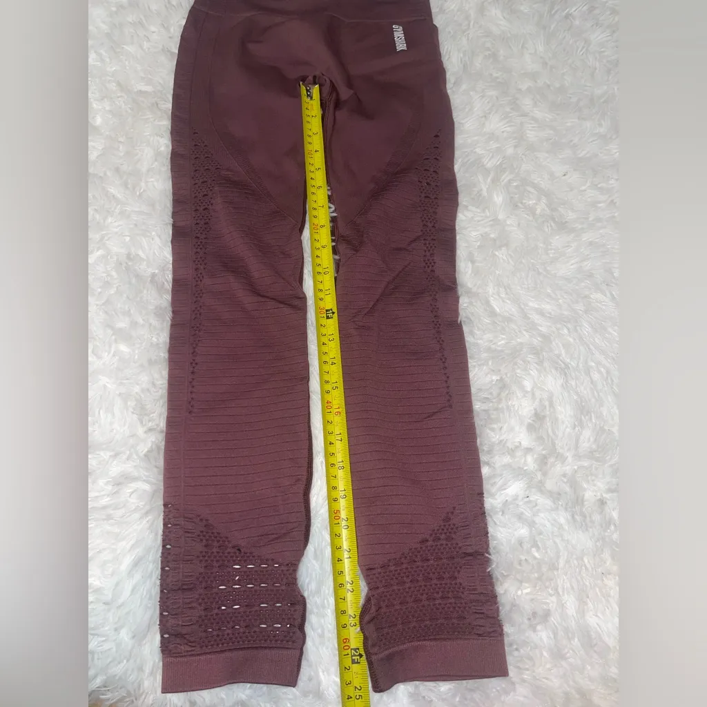 Gymshark Energy+ Seamless Leggings in Berry Red pants woman’s size small - Image 7
