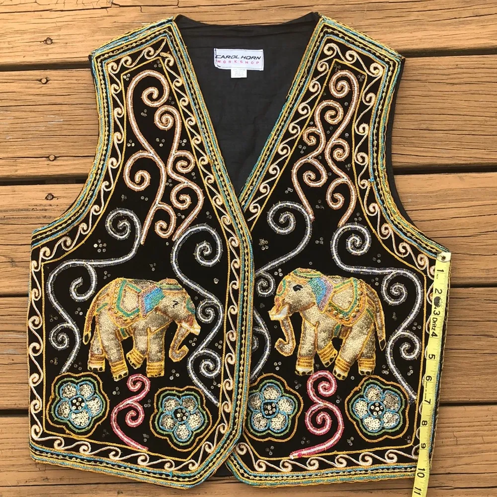 Boho Carol Horn tapestry Sequin Elephant Black Size undefined - Image 6