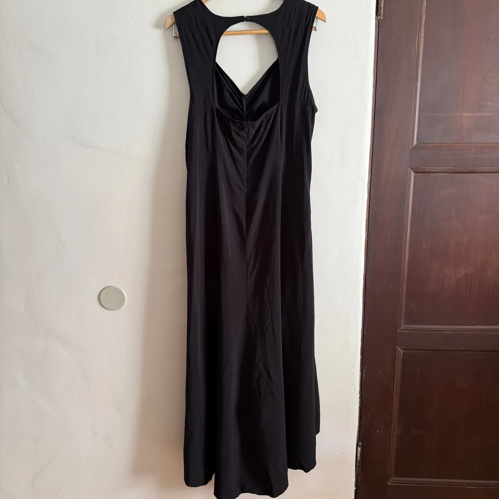 CHELSEA28 | Black Ruched High Low Cutout Back Midi Dress | 1X - Image 6