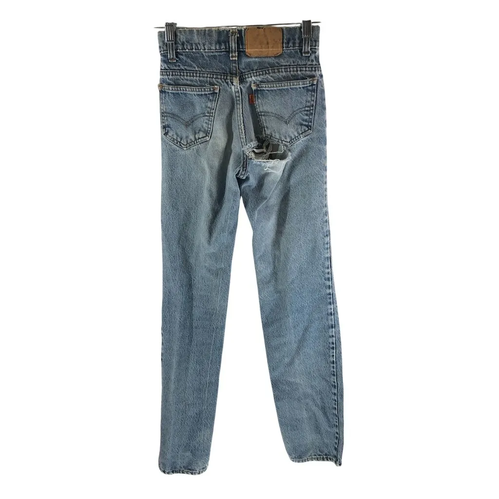 Levis Vintage Jeans Orange Tab Straight Leg Distressed Grunge 26x33 Actual 24x31 - Image 3