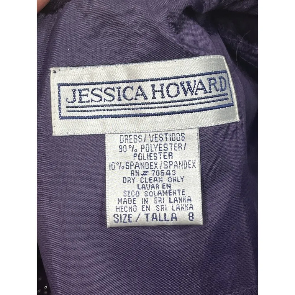 Vintage 90s Y2K Jessica Howard Purple Velvet Maxi Dress 8 Fairy Witchy Party - Image 3