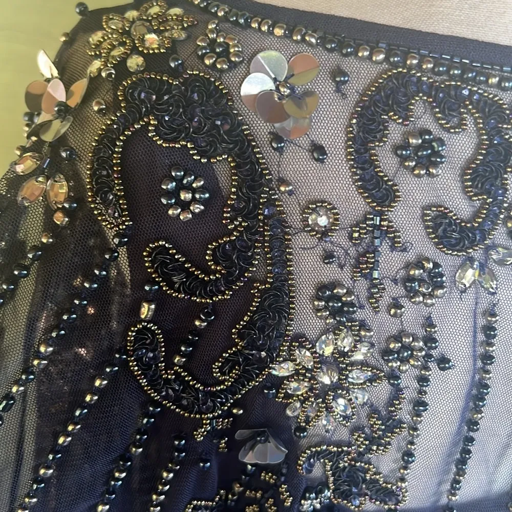 Aidan Mattox Beaded Flutter Sleeve Gown - Image 10