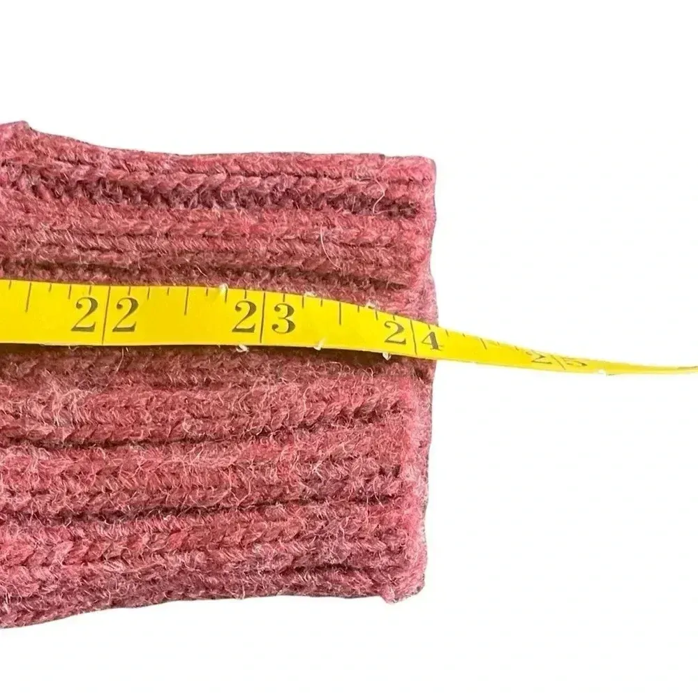 Natural Reflections Burgundy Chunky Knit Open Front Cardigan Small 25% Wool - Image 7