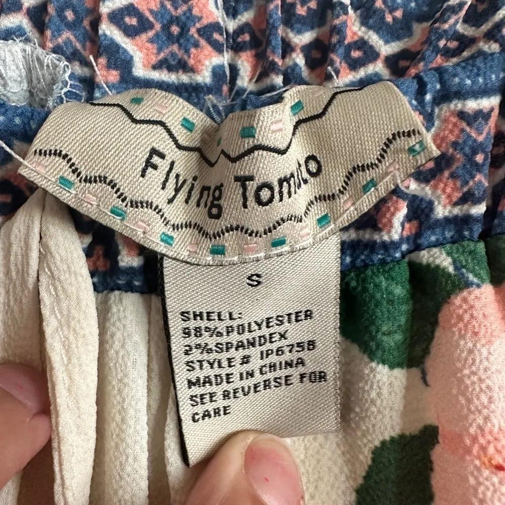 Flying tomato flowy wide leg floral pants sz S - Image 3