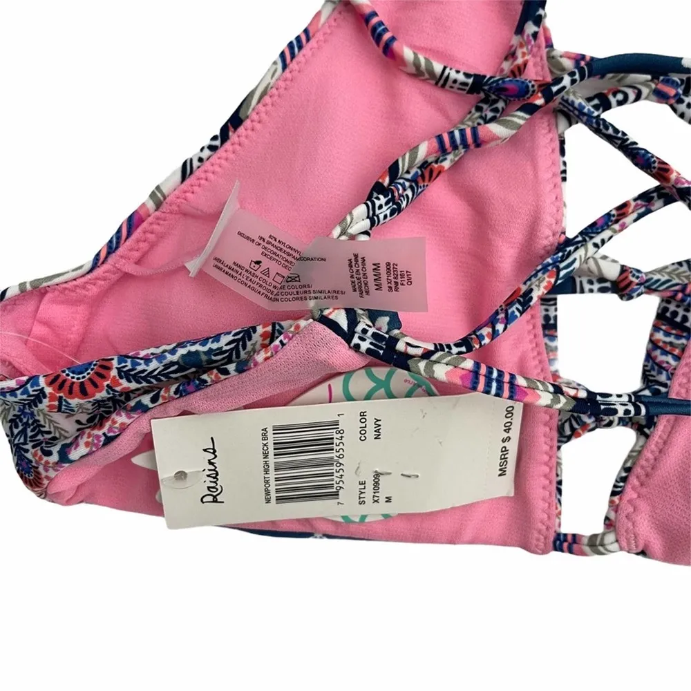 RAISINS Bikini Top Swim Newport High Neck Juniors Halter Beach Surf Medium NWT - Image 7