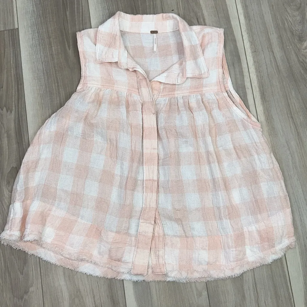 Free people hey there sunrise plaid button down shirt size medium - Image 6