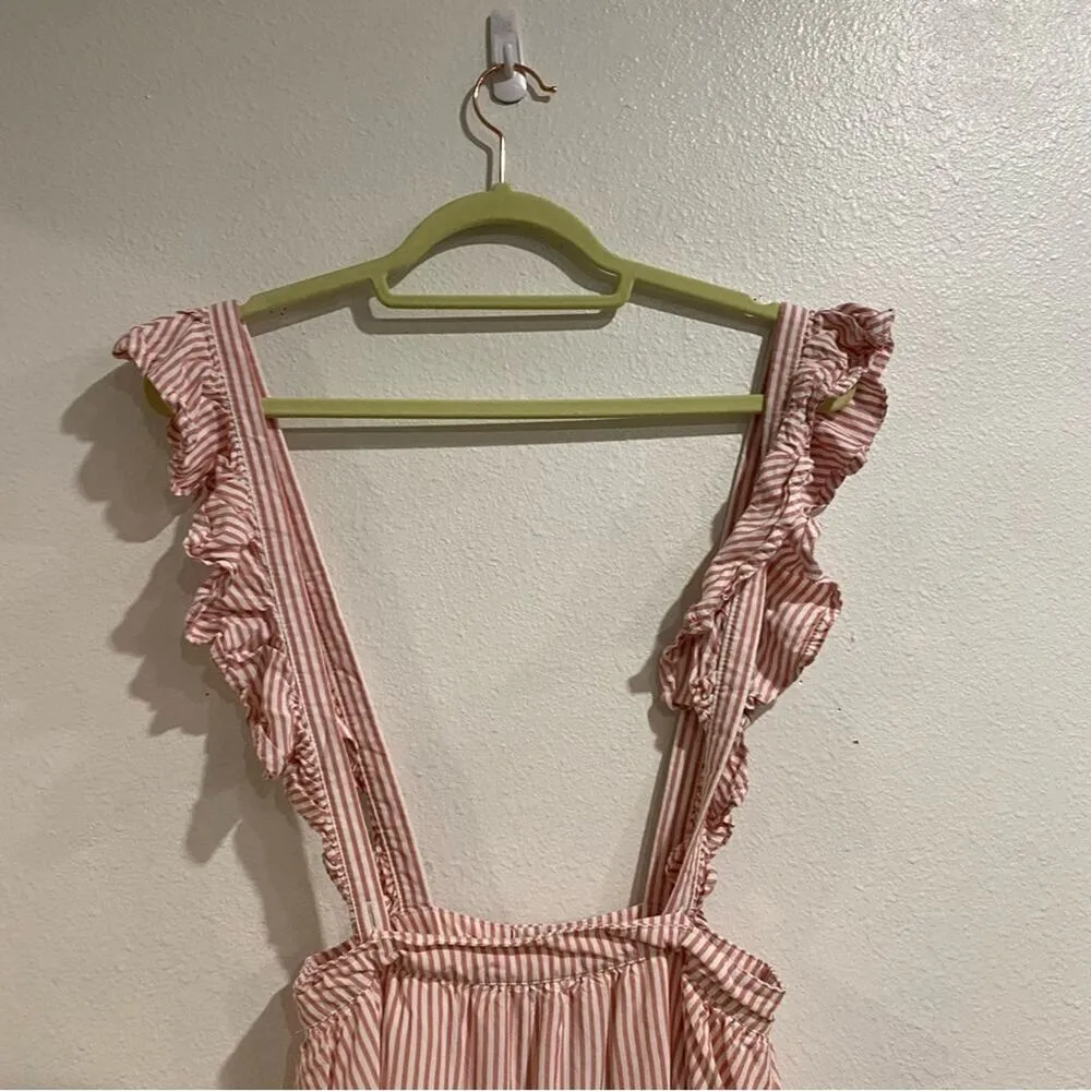 Jack by BB Dakota Pink Striped Ruffle Strap Mini Overall Skirt Sz XS NWOT - Image 8
