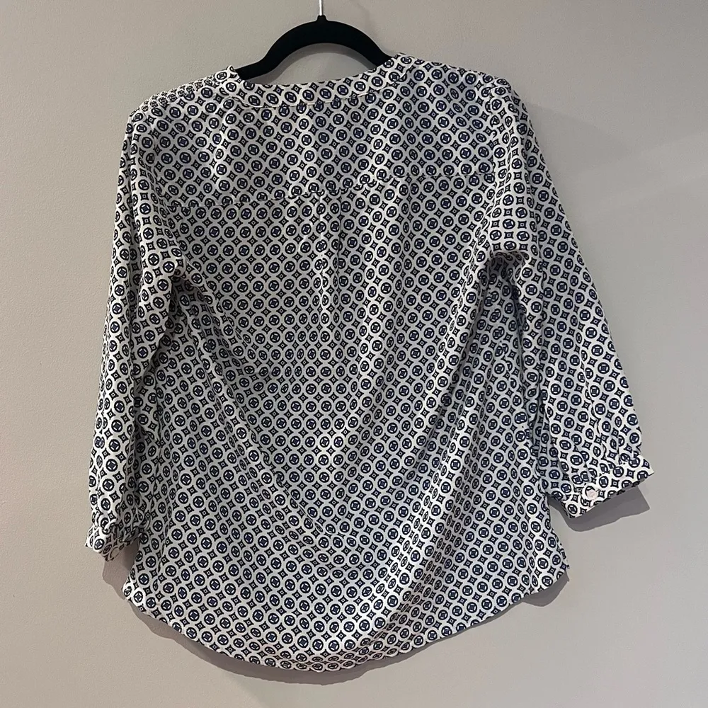 Cynthia Rowley Blue Nautical Print Blouse - Image 2