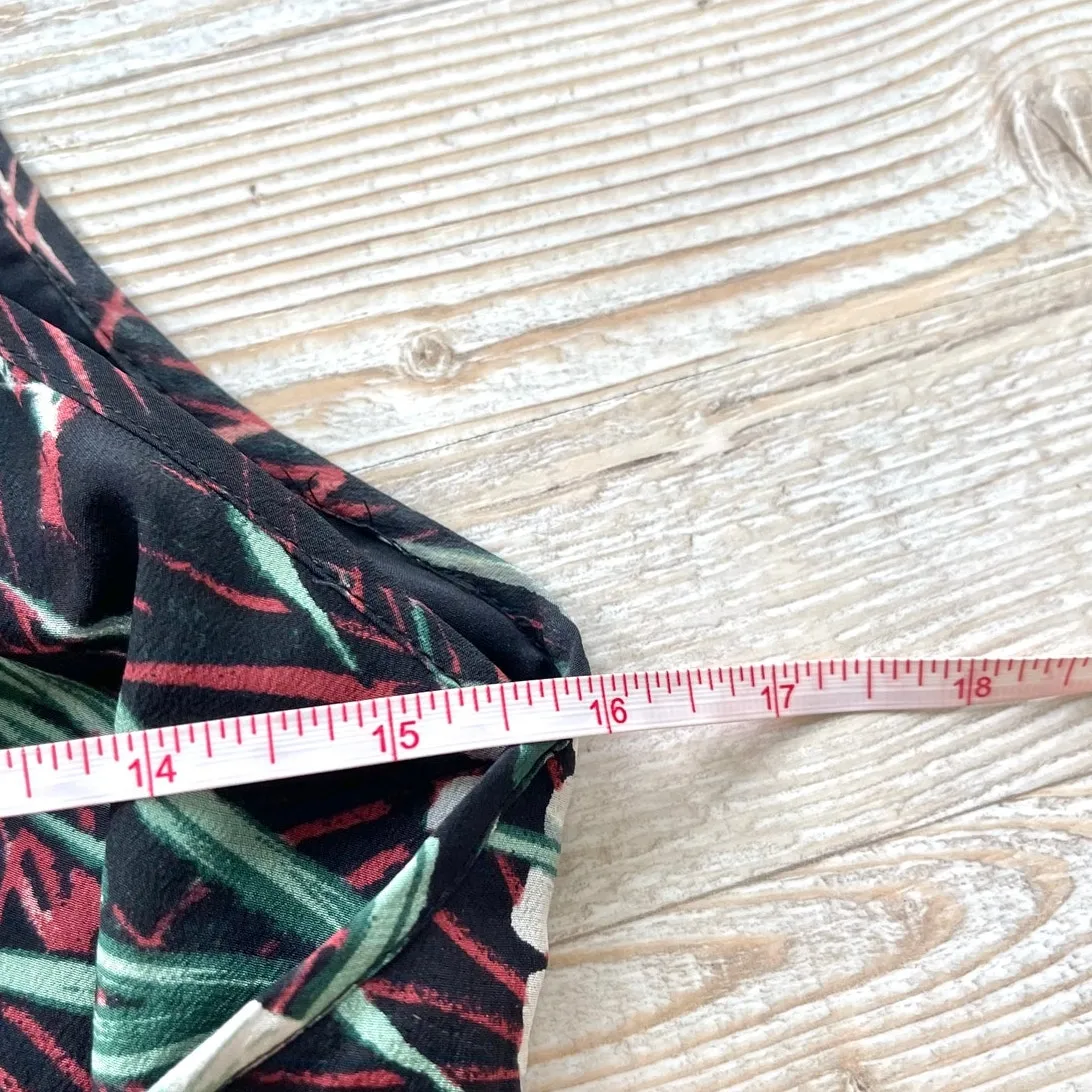 Madewell 100% Silk Island Mini Dress |‎ Tropical Jungle Leaf Print Size 0 - Image 7