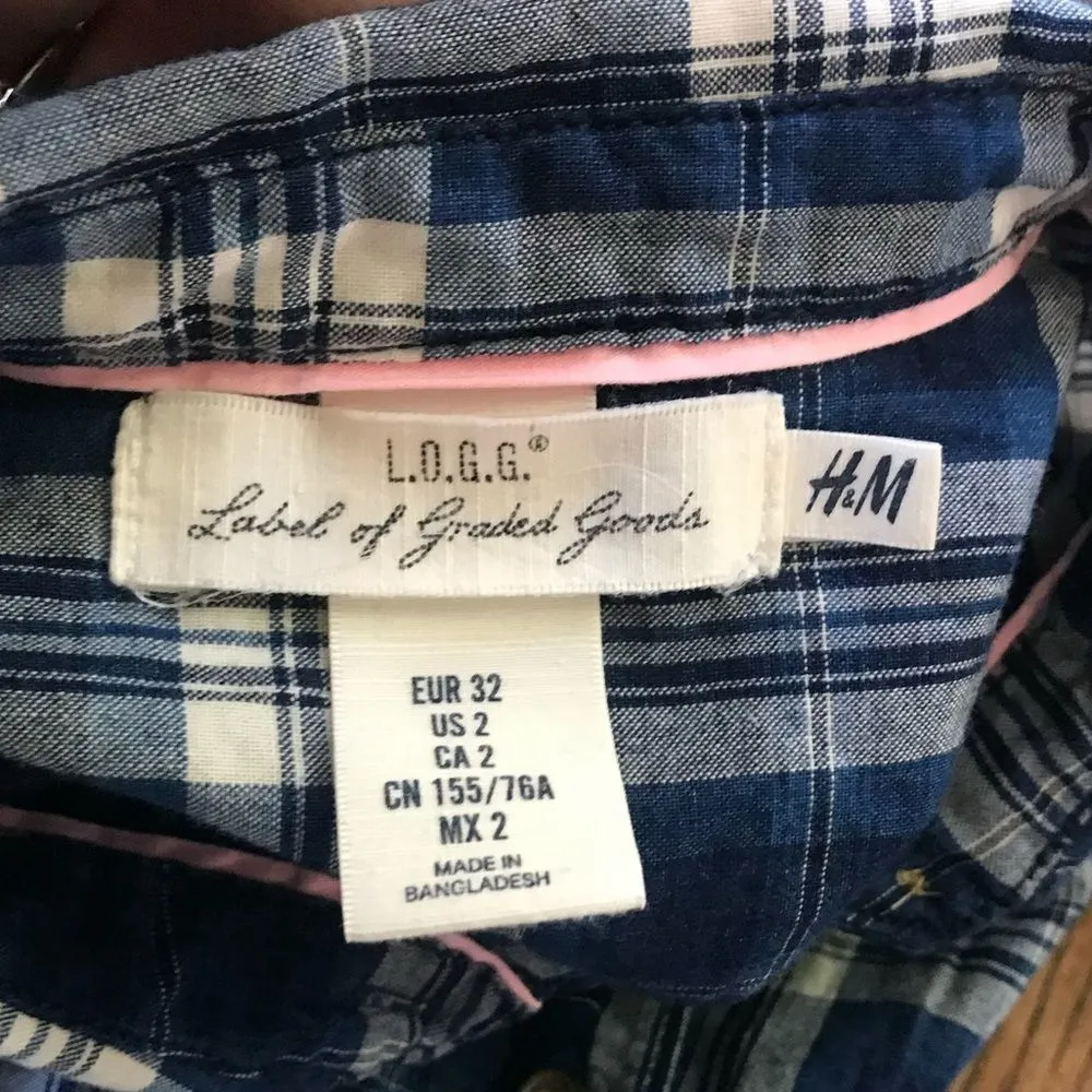 H&M Plaid Shirt Blue L.O.G.G.‎ - Image 7