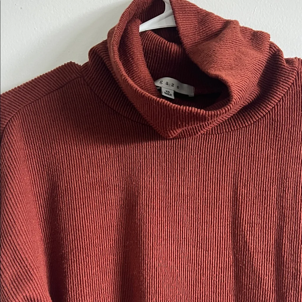 Crop turtleneck sweater in burnt orange / rust Brown Size XS - Image 4