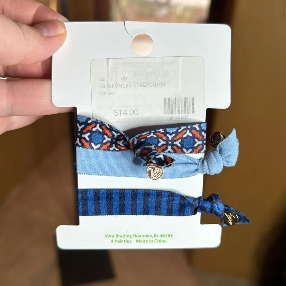 NIP Vera Bradley Shimmery Stretch Hair Tie Set 3 Pc - Image 3