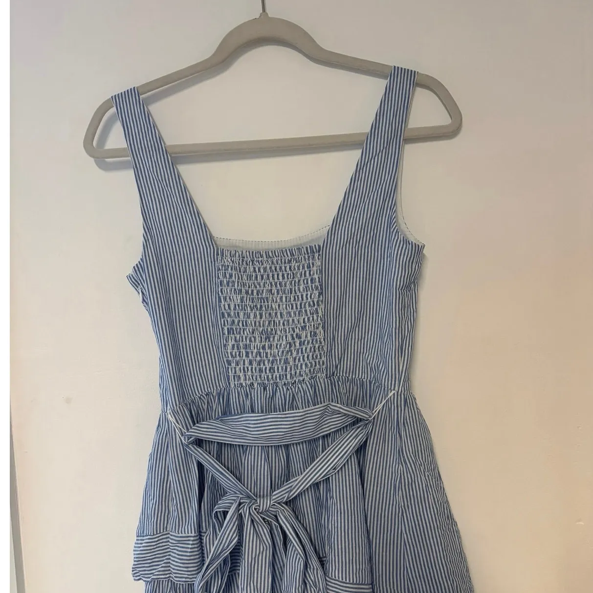 NWT J.Crew Striped Sleeveless Belted Tiered Dress In Banker Blue Size 2 - Image 8